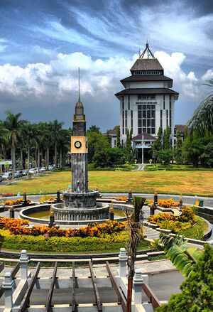 In frame: Rectorate of Brawijaya University